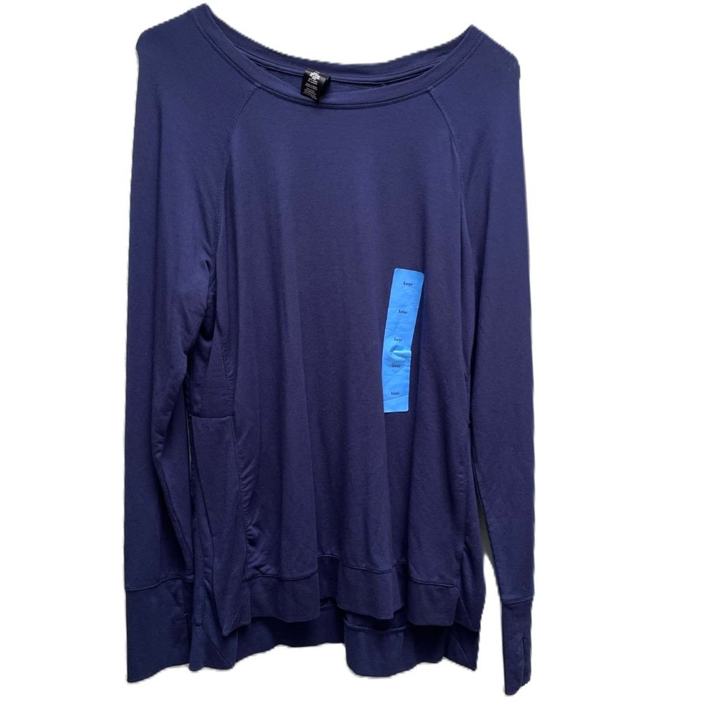 NEW Active Life Dusty Blue Long Sleeve Top size L   NWT